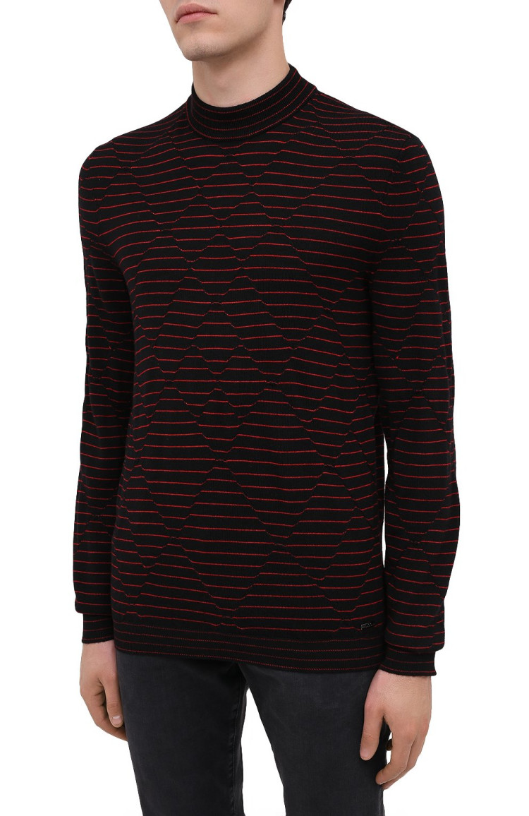 Джемпер Slim fit для мужчин (467177), цвет Черный - №2