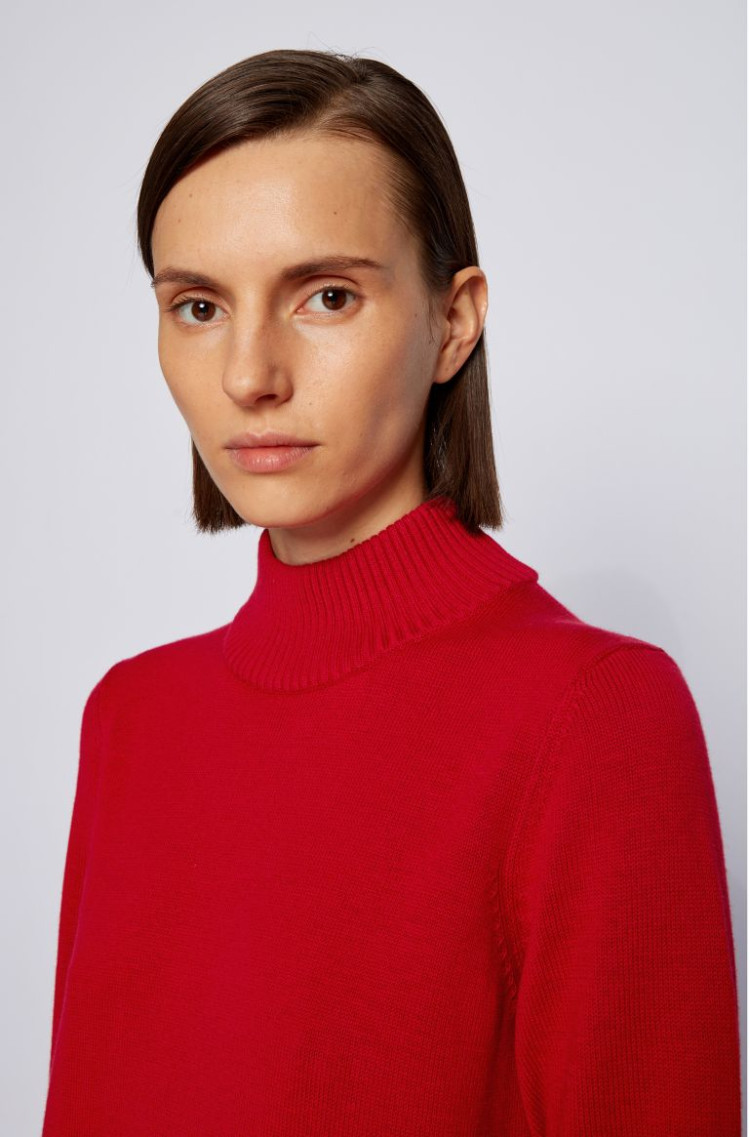 Сукні міді Slim fit для жінок (467214), колір Червоний - №4
