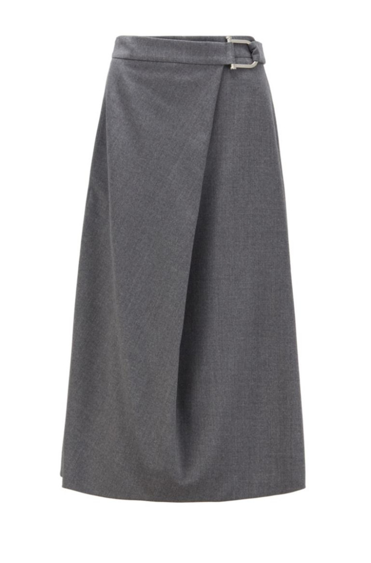 Спідниця міді Regular fit для жінок (467224), колір Сірий - №1