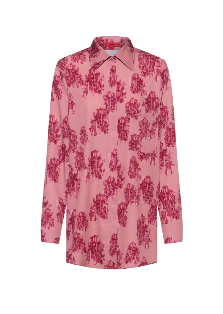 Блуза с длинным рукавом Relaxed fit для женщин (467246), цвет Розовый - №1