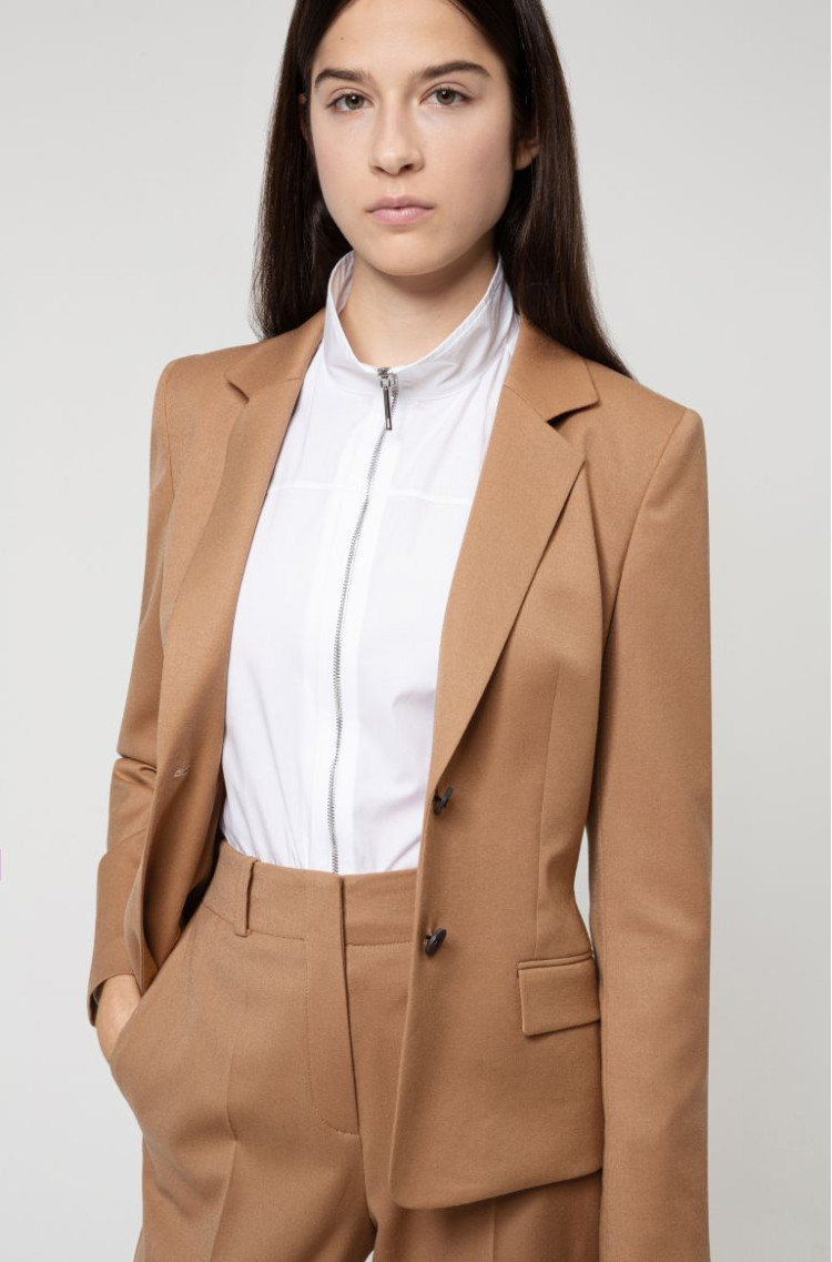 Жакет костюмный Slim fit для женщин (467253), цвет Бежевый - №2