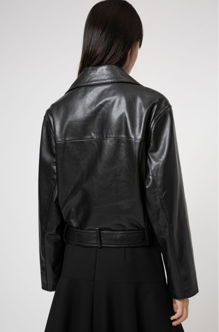 Шкіряна куртка Regular fit для жінок (468151), колір Чорний - №4