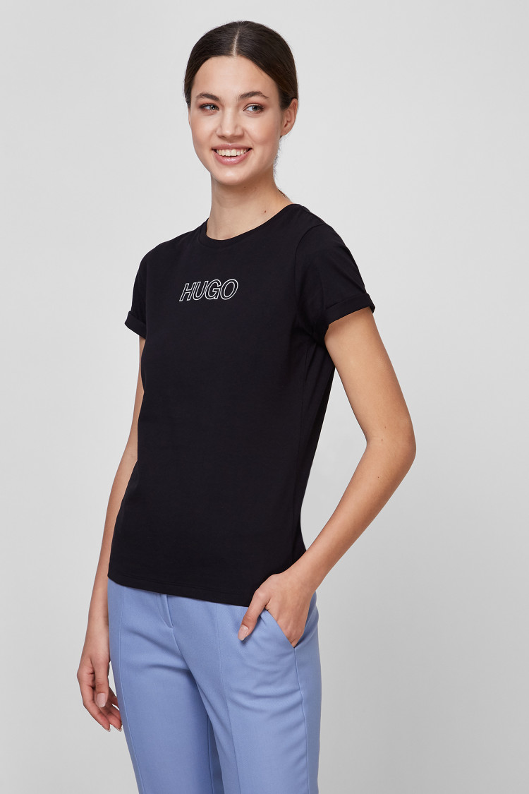 Футболка Slim fit для жінок (468156), колір Чорний - №2