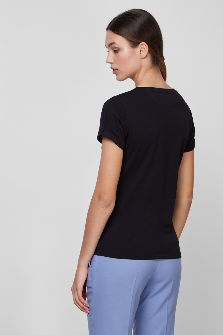 Футболка Slim fit для жінок (468156), колір Чорний - №4