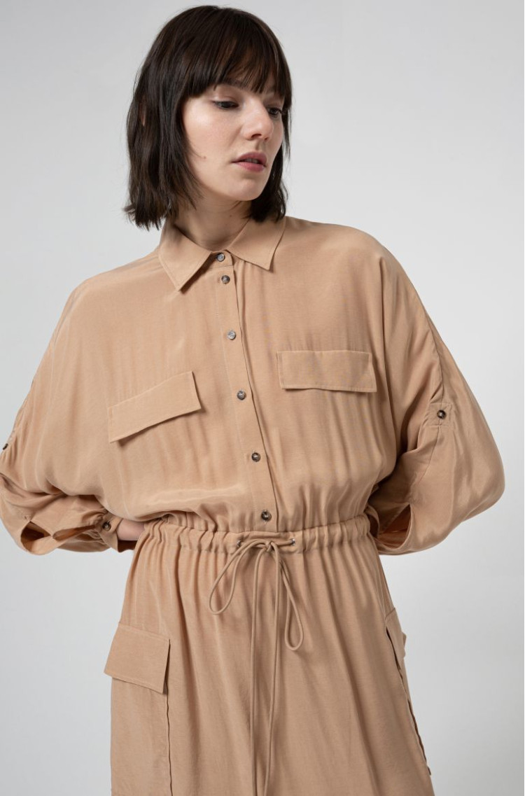 Платья миди Relaxed fit для женщин (468174), цвет Коричневый - №2