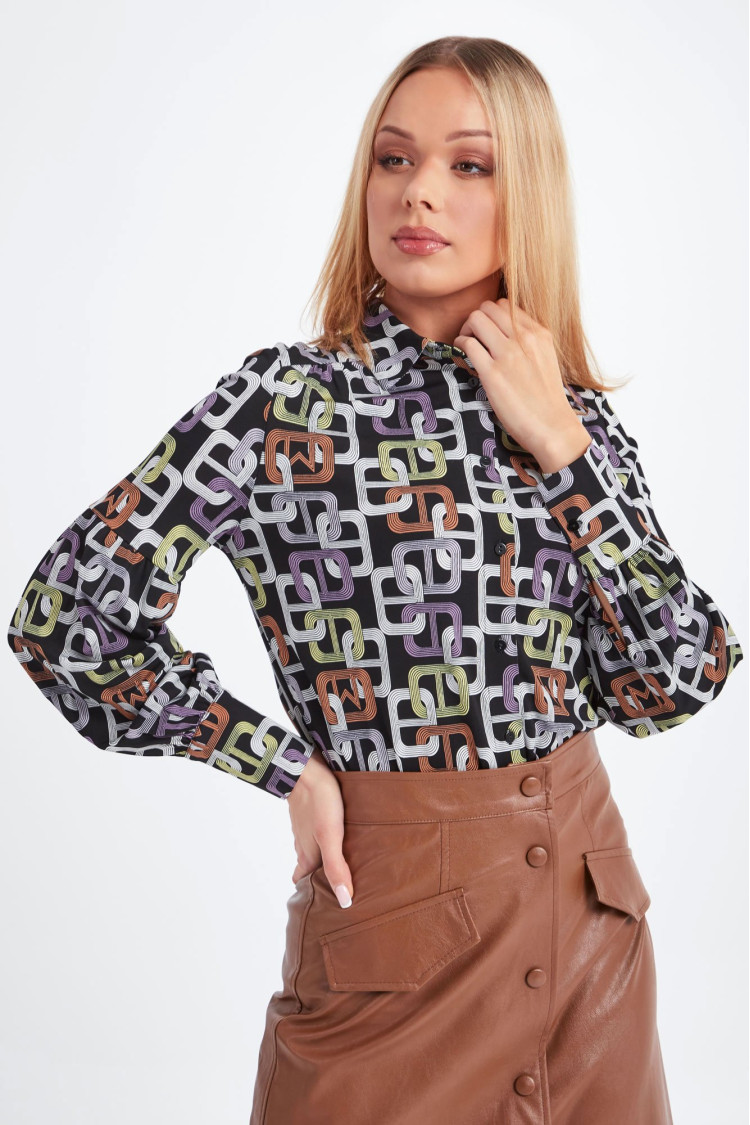 Блуза с длинным рукавом Regular fit для женщин (468337), цвет Черный - №2