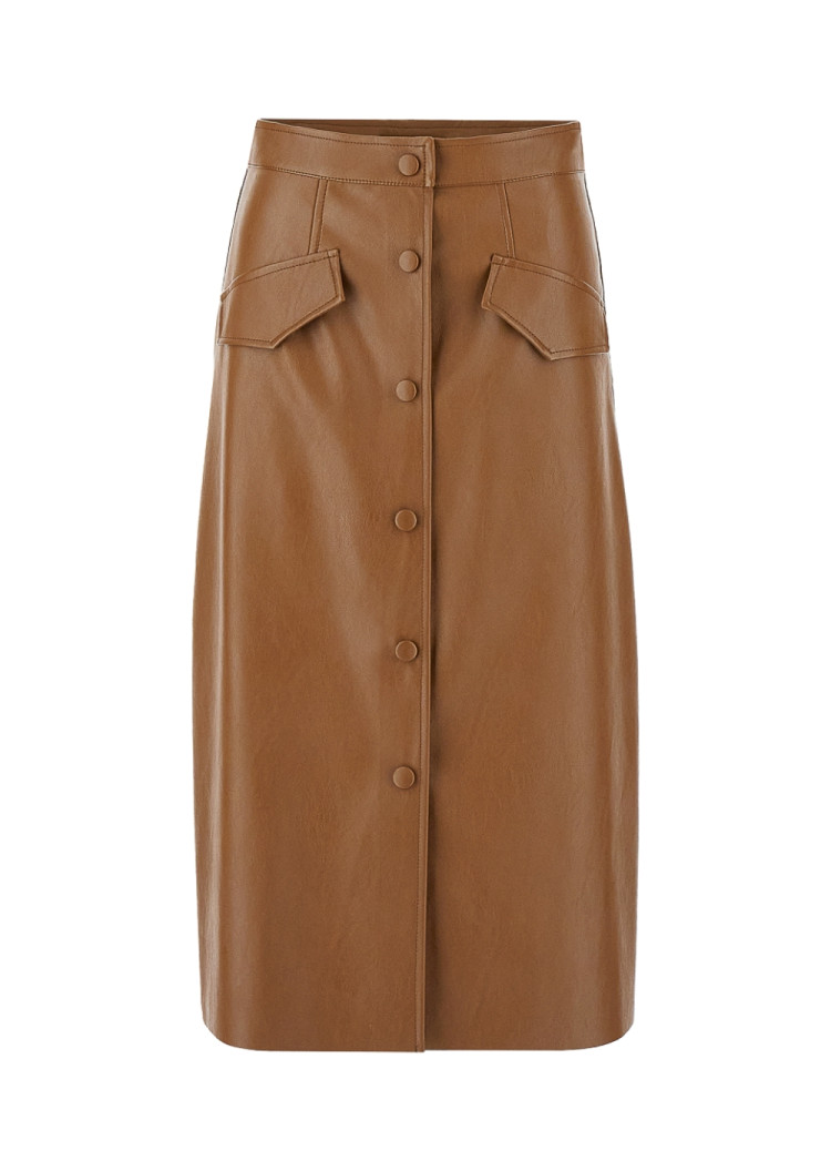 Спідниця міді Regular fit для жінок (468338), колір Коричневий - №1