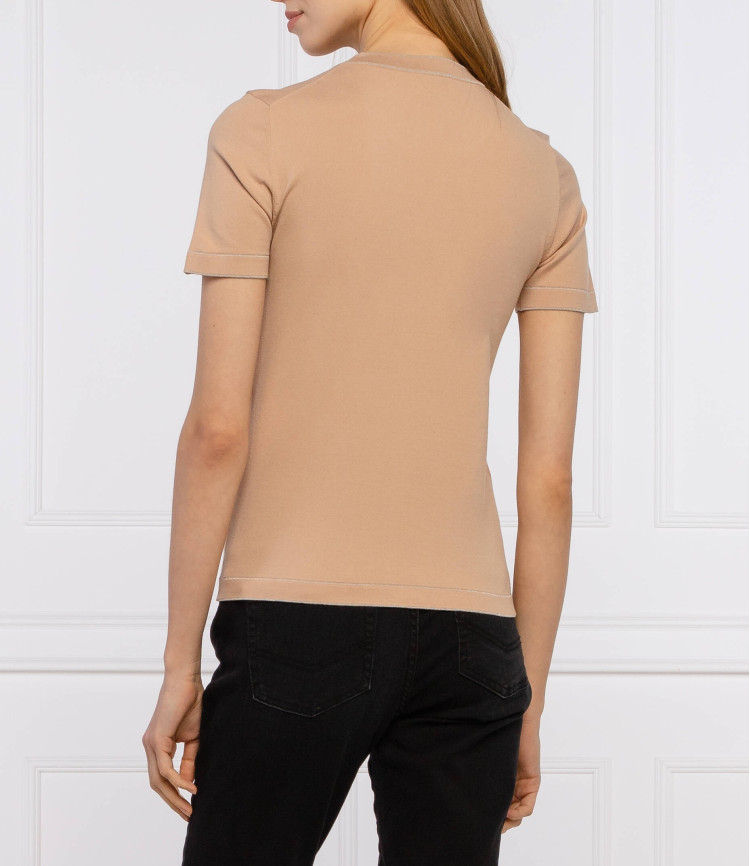 Топ з коротким рукавом Slim fit для жінок (468342), колір Бежевий - №3