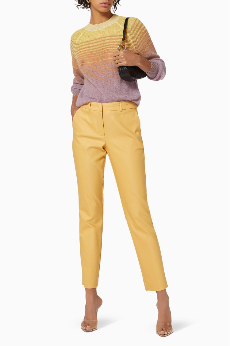 Брюки костюмні Slim fit Середня для жінок (468349), колір Жовтий - №2