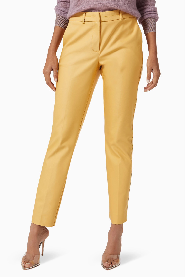 Брюки костюмні Slim fit Середня для жінок (468349), колір Жовтий - №3