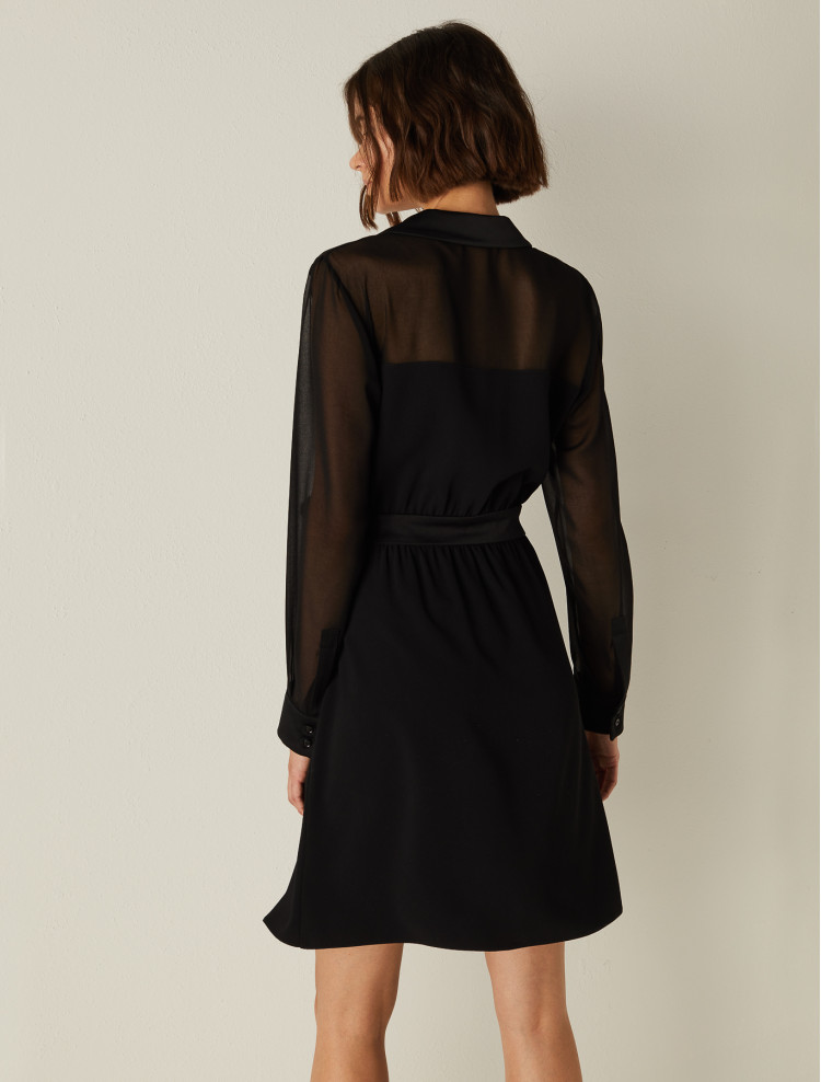 Сукні міді Slim fit для жінок (468358), колір Чорний - №3