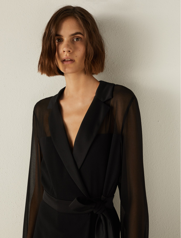 Сукні міді Slim fit для жінок (468358), колір Чорний - №5