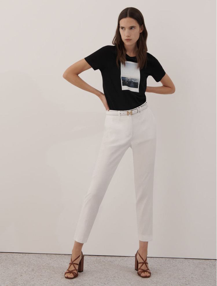 Брюки повседневные Slim fit для женщин (468379), цвет Белый - №2