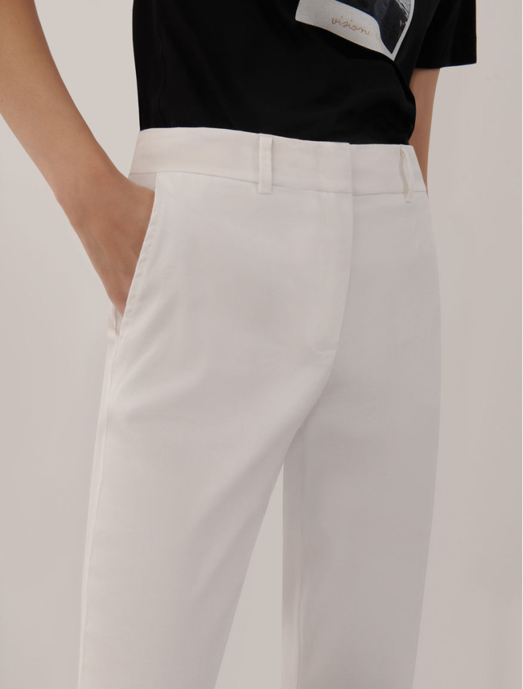 Брюки повседневные Slim fit для женщин (468379), цвет Белый - №6