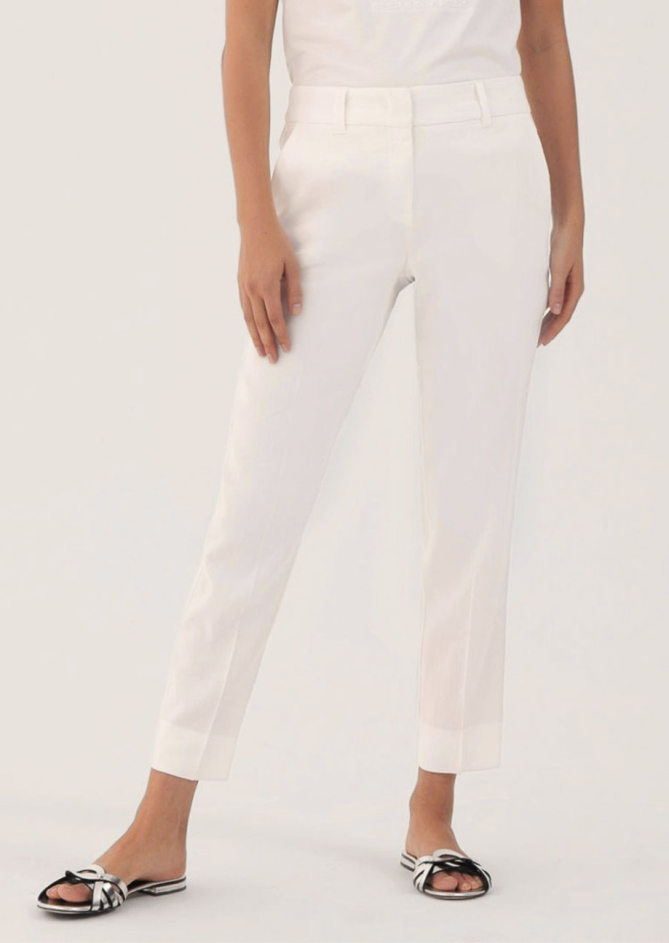 Брюки повседневные Slim fit Средняя для женщин (468393), цвет Белый - №3