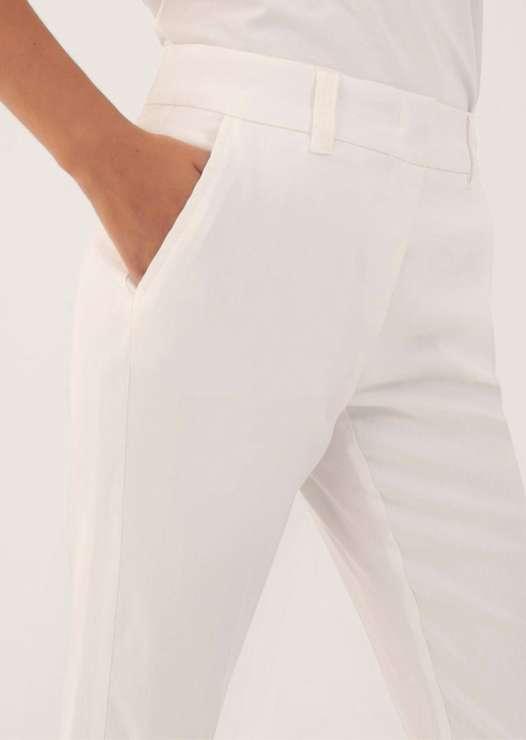 Брюки повседневные Slim fit Средняя для женщин (468393), цвет Белый - №5