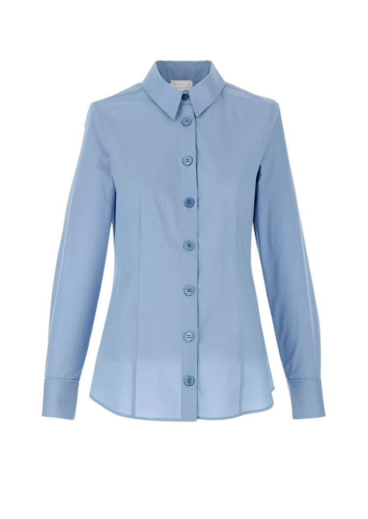 Рубашка с длинным рукавом Slim fit для женщин (468397), цвет Синий - №1