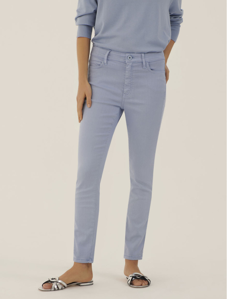Брюки 5 карманов Slim Slim fit Средняя для женщин (468398), цвет Синий - №3