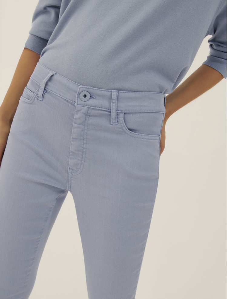 Брюки 5 карманов Slim Slim fit Средняя для женщин (468398), цвет Синий - №5