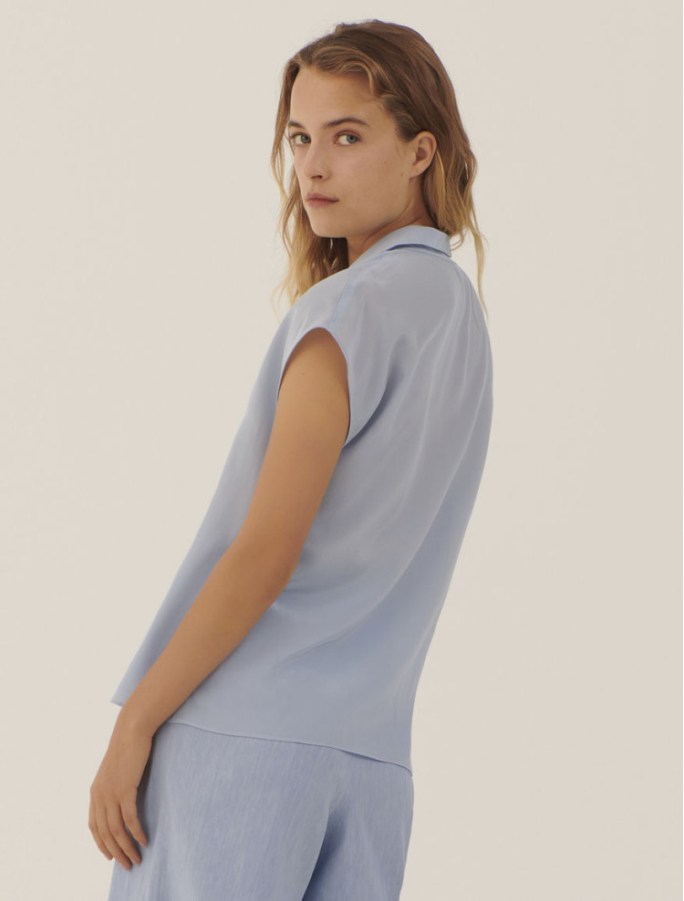 Блуза с коротким рукавом Regular fit для женщин (468399), цвет Синий - №4
