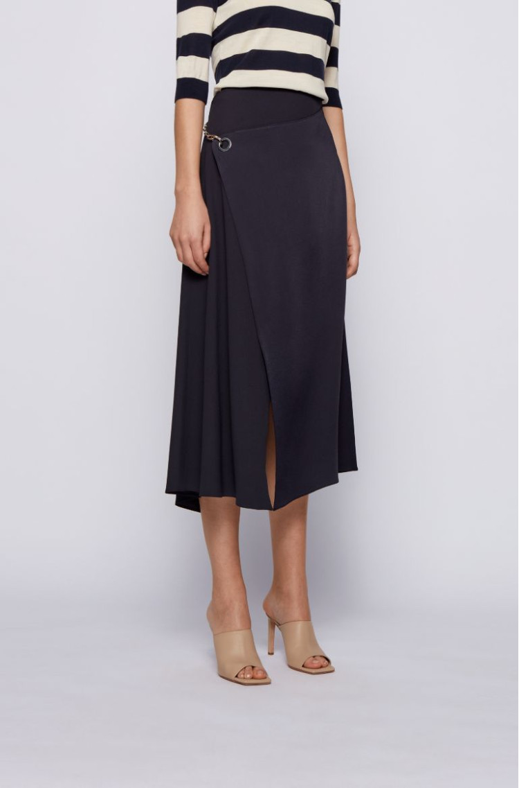 Спідниця міді Relaxed fit для жінок (468491), колір Синій - №2