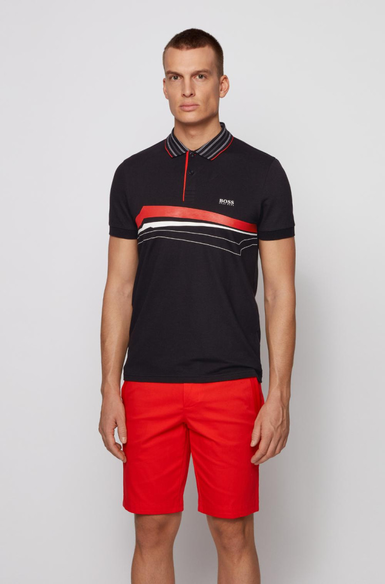 Поло Extra-slim fit для мужчин (468523), цвет Черный - №2