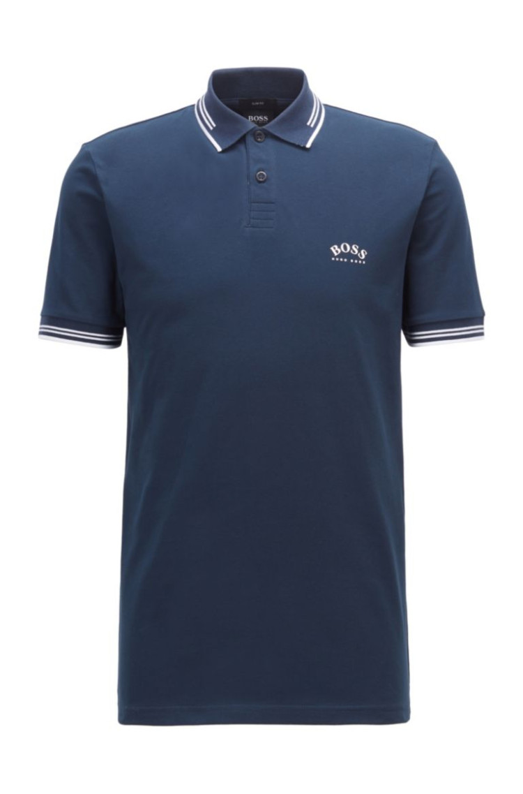 Поло Slim fit для чоловіків (468527), колір Синій - №1