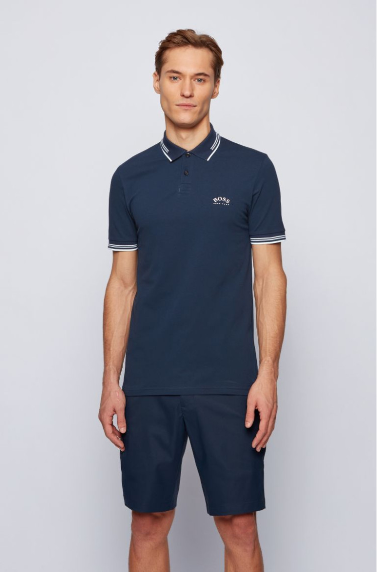 Поло Slim fit для чоловіків (468527), колір Синій - №2