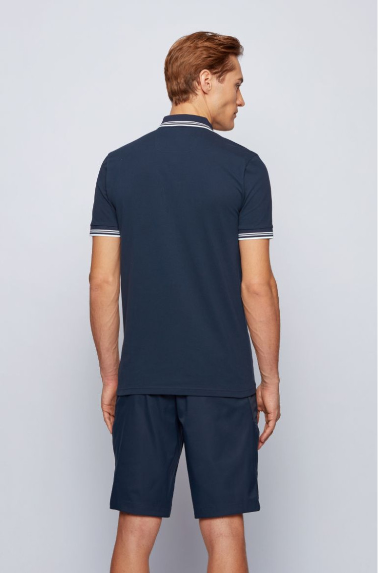 Поло Slim fit для чоловіків (468527), колір Синій - №4