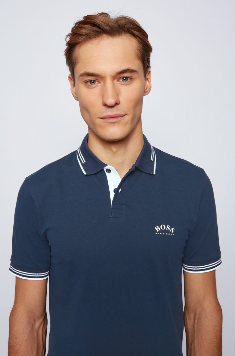 Поло Slim fit для чоловіків (468527), колір Синій - №5