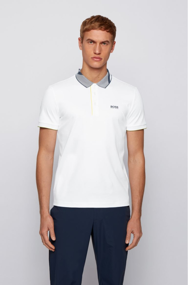 Поло Slim fit для чоловіків (468531), колір Білий - №2