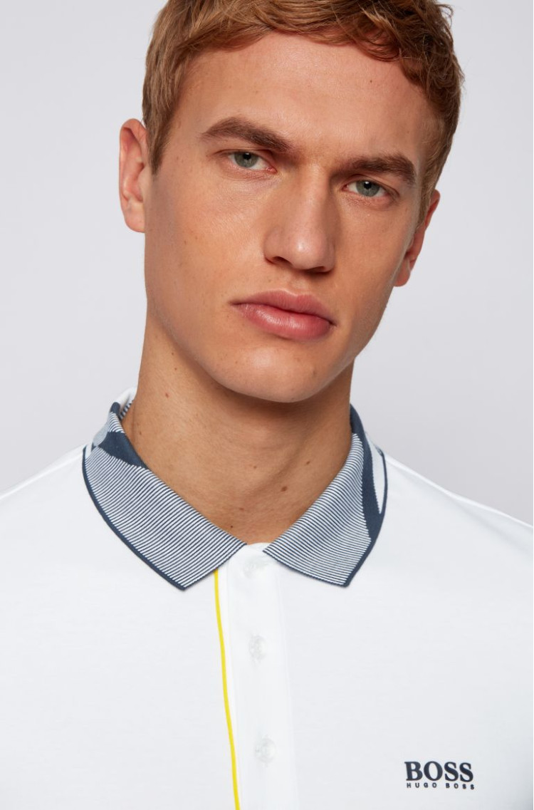 Поло Slim fit для чоловіків (468531), колір Білий - №5