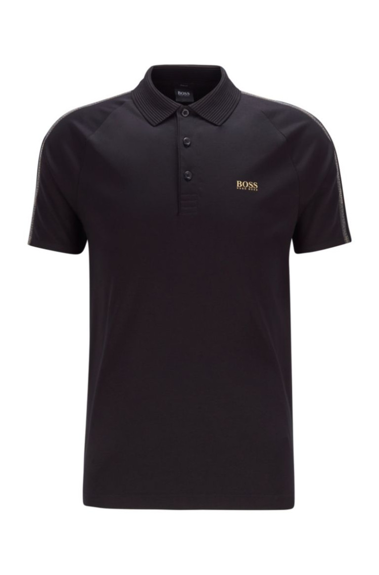 Поло Slim fit для чоловіків (468533), колір Чорний - №1