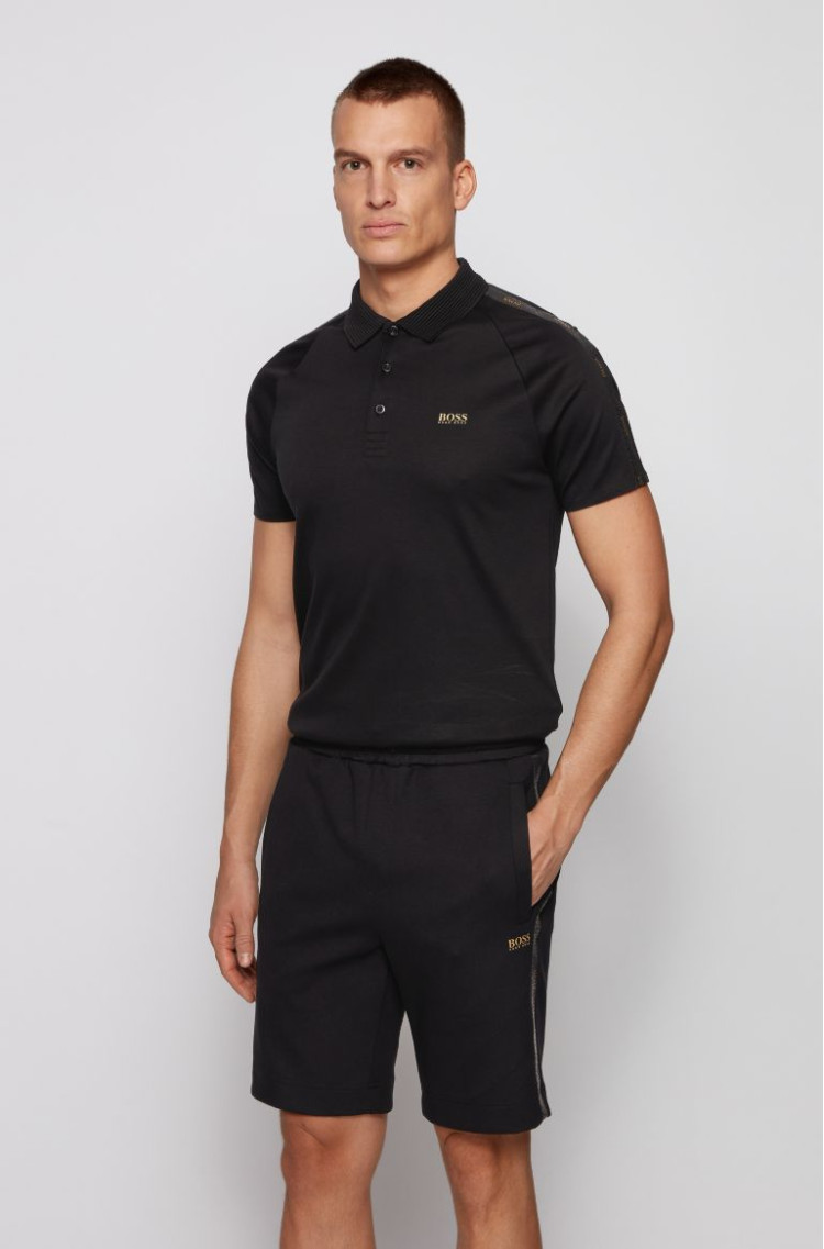 Поло Slim fit для чоловіків (468533), колір Чорний - №2