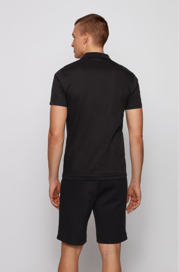 Поло Slim fit для чоловіків (468533), колір Чорний - №4