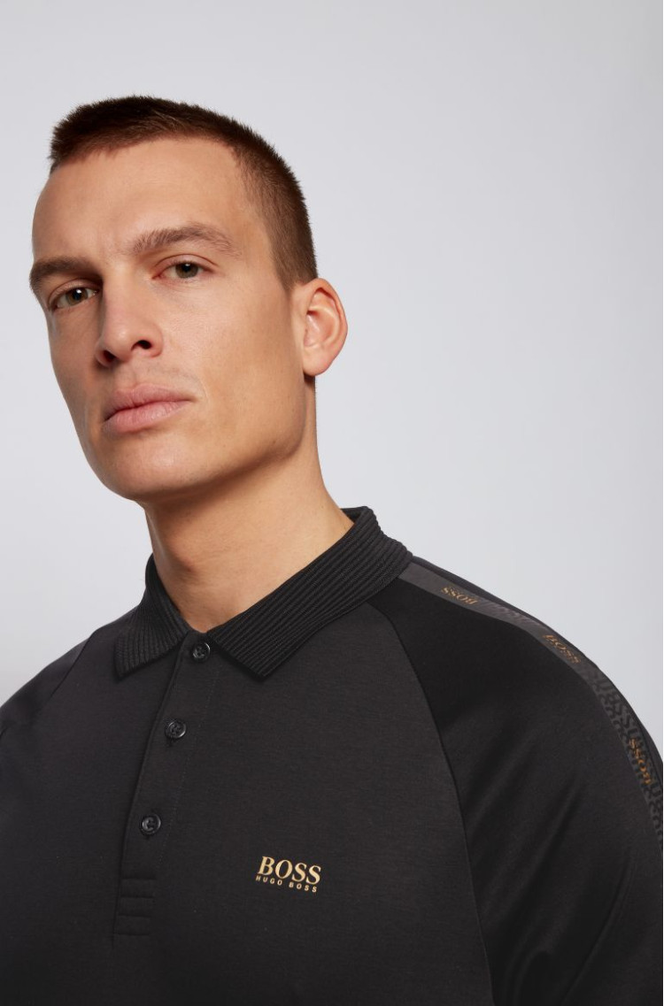 Поло Slim fit для чоловіків (468533), колір Чорний - №5