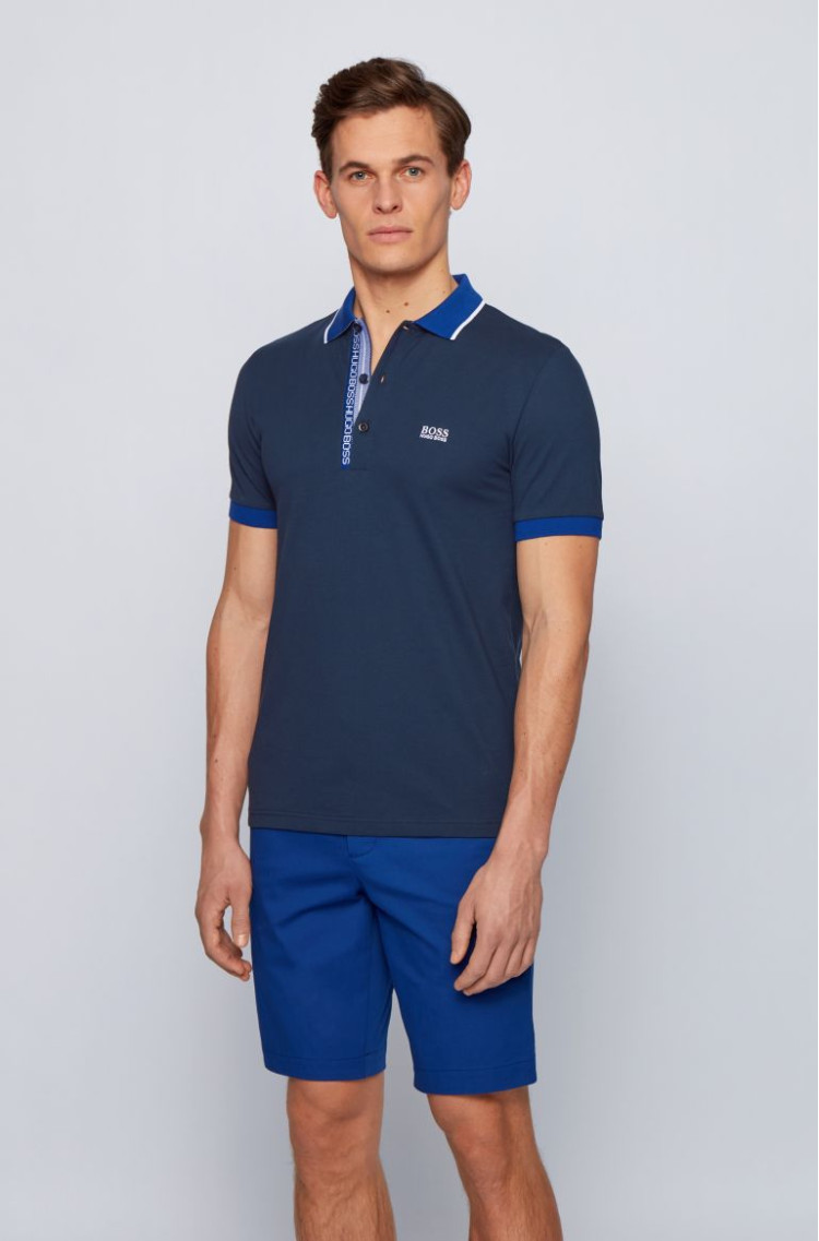 Поло Extra-slim fit для чоловіків (468541), колір Синій - №2
