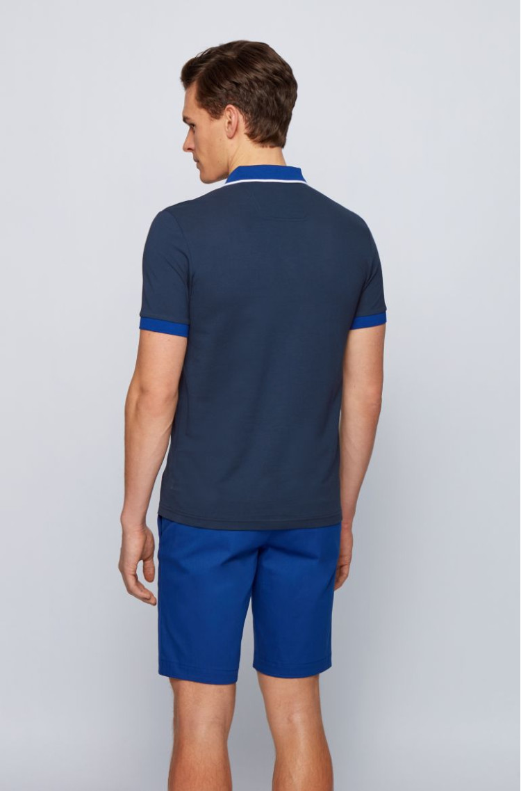 Поло Extra-slim fit для чоловіків (468541), колір Синій - №4