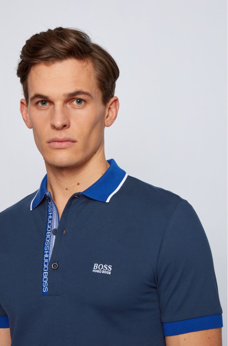 Поло Extra-slim fit для чоловіків (468541), колір Синій - №5