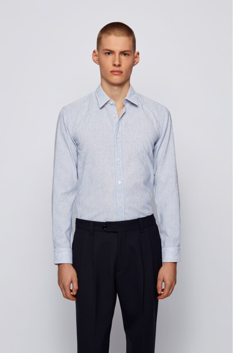 Сорочка повседневная Extra-slim fit для мужчин (468603), цвет Синий - №2
