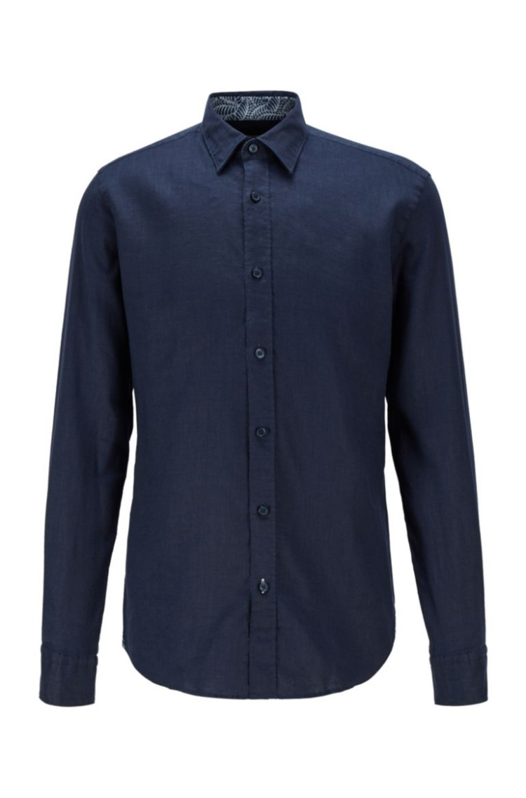 Сорочка деловая Slim fit для мужчин (468620), цвет Синий - №1