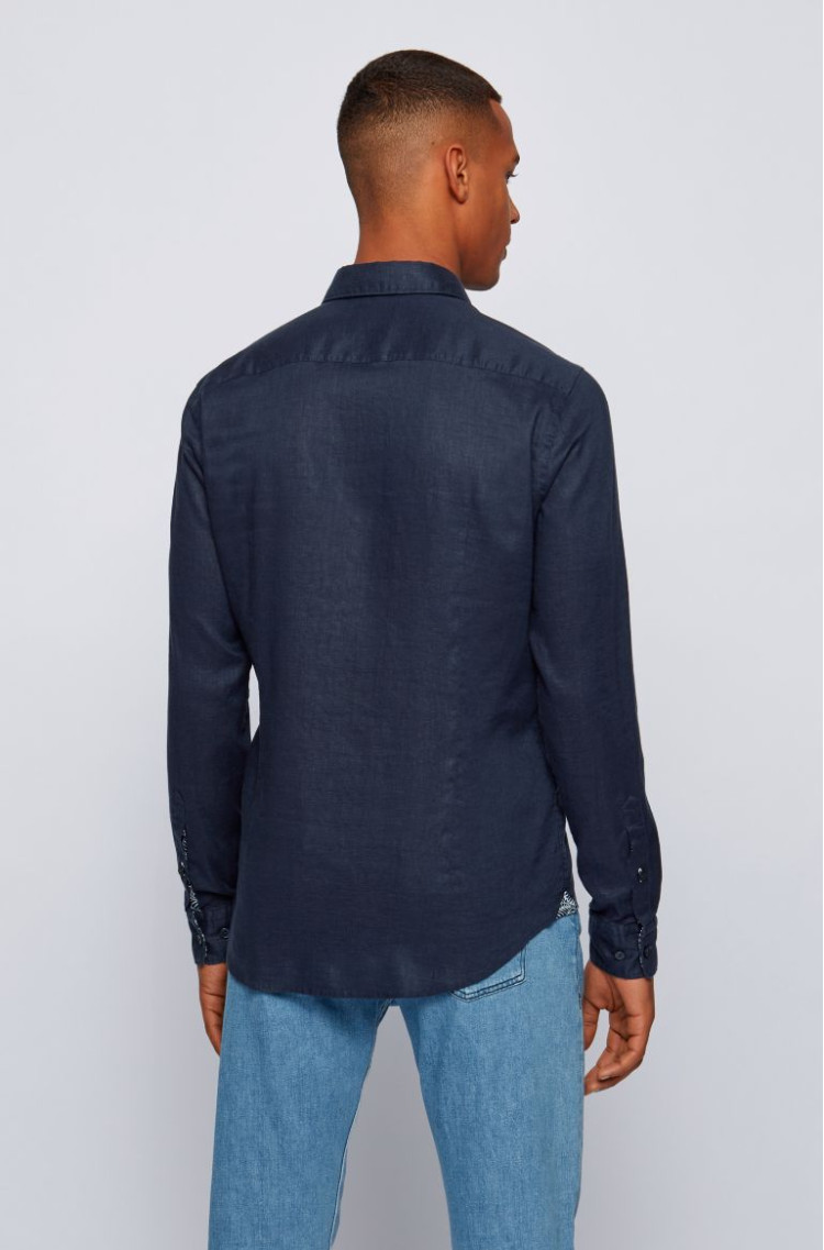 Сорочка деловая Slim fit для мужчин (468620), цвет Синий - №4