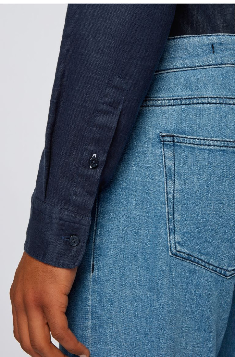 Сорочка деловая Slim fit для мужчин (468620), цвет Синий - №6