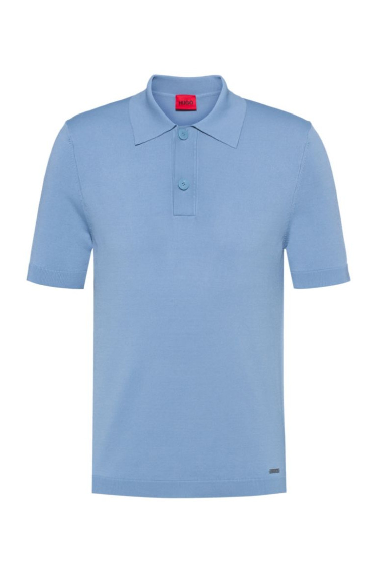 Поло Slim fit для чоловіків (468668), колір Синій - №1