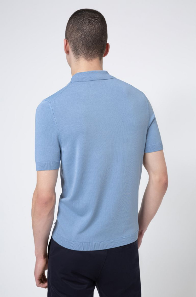 Поло Slim fit для чоловіків (468668), колір Синій - №4
