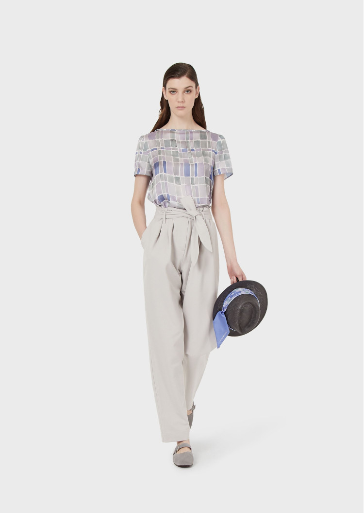 Блуза с коротким рукавом Slim fit для женщин (469048), цвет Сиреневый - №3