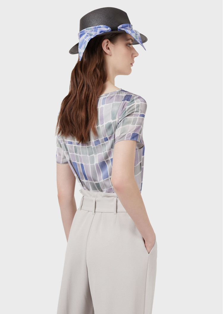 Блуза с коротким рукавом Slim fit для женщин (469048), цвет Сиреневый - №4