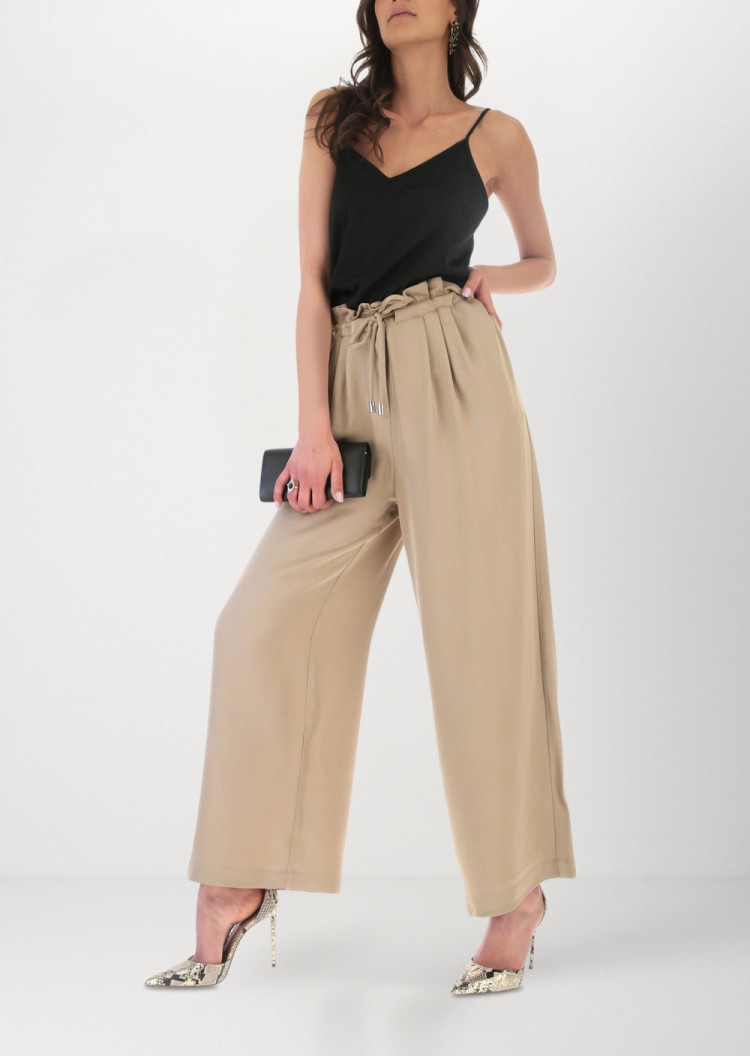 Брюки повседневные Relaxed fit Высокая для женщин (469056), цвет Бежевый - №3