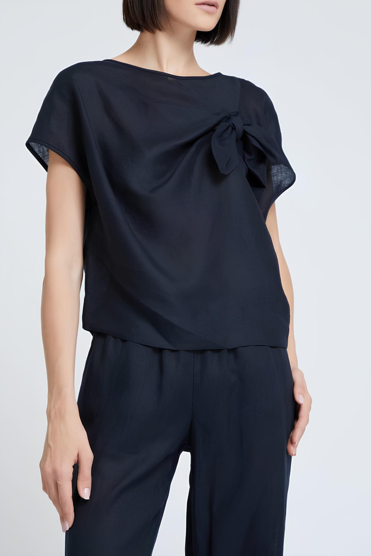 Блуза с коротким рукавом Slim fit для женщин (469068), цвет Синий - №2