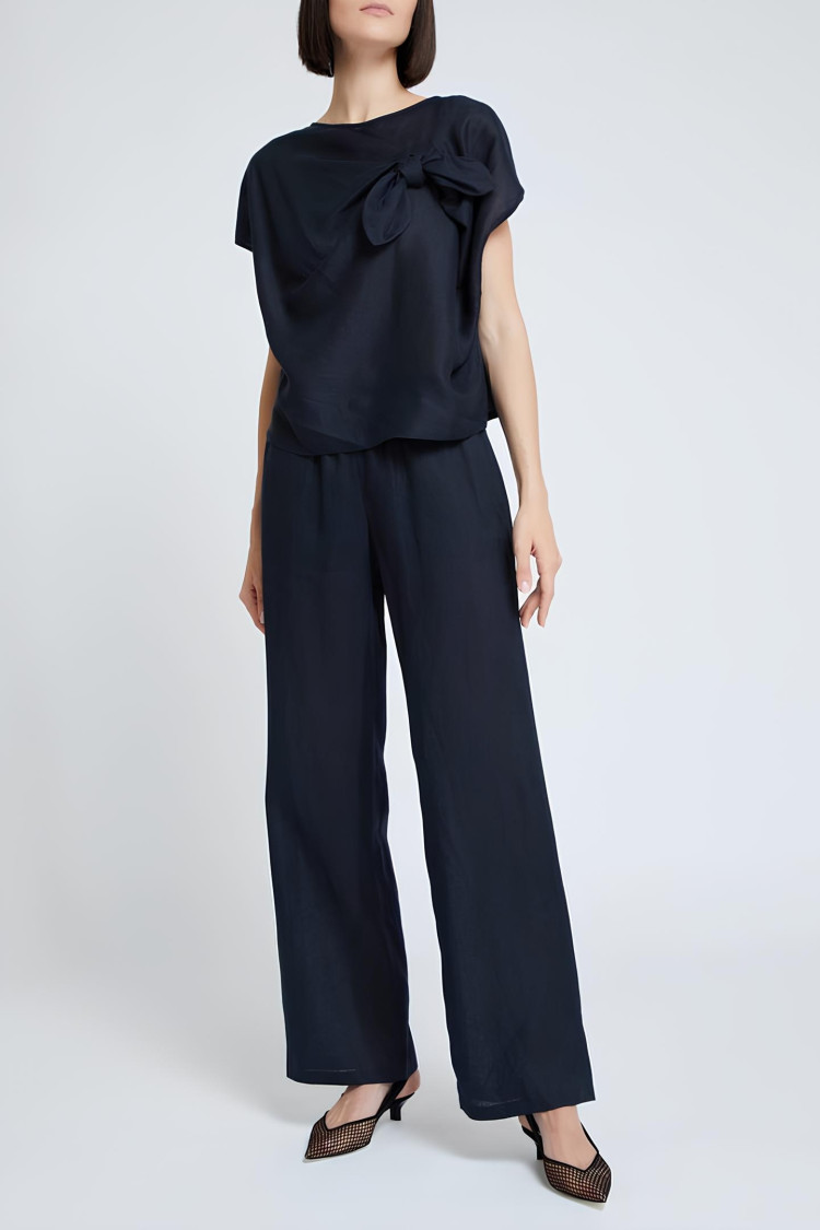 Блуза с коротким рукавом Slim fit для женщин (469068), цвет Синий - №3
